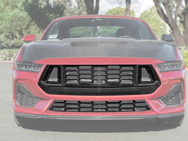 2024+ FORD MUSTANG S650 | CARBON FIBER FRONT GRILLE INSERT REPLACEMENT UPPER & LOWER